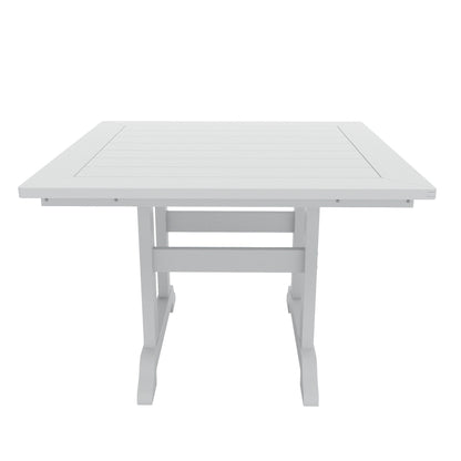 Ensemble de salle à manger d'extérieur Polytrends Shoreside, 5 pièces, carré, en polyester, respectueux de l'environnement, toutes saisons, avec fauteuils