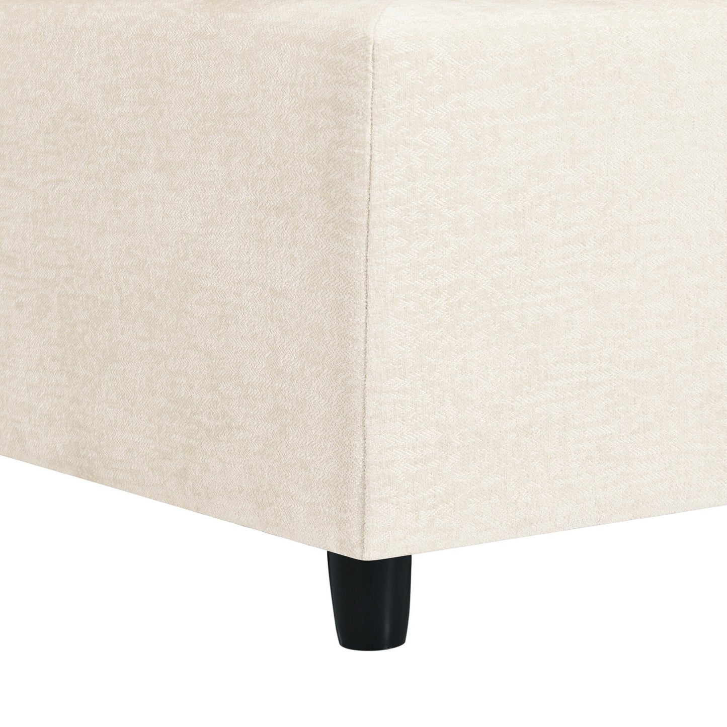 Canapé sectionnel modulaire moderne en U 6 pièces avec poufs amovibles et cadre en bois