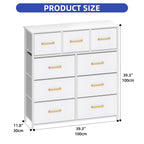 Commode de chambre moderne à 9 tiroirs avec tour de rangement