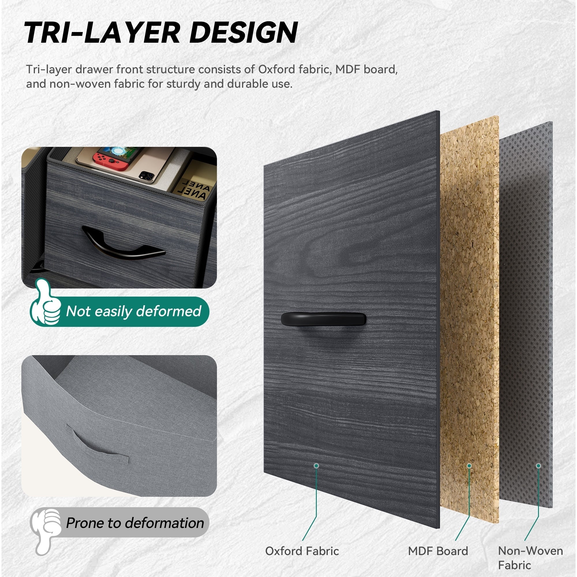 Commode de chambre moderne à 9 tiroirs avec tour de rangement