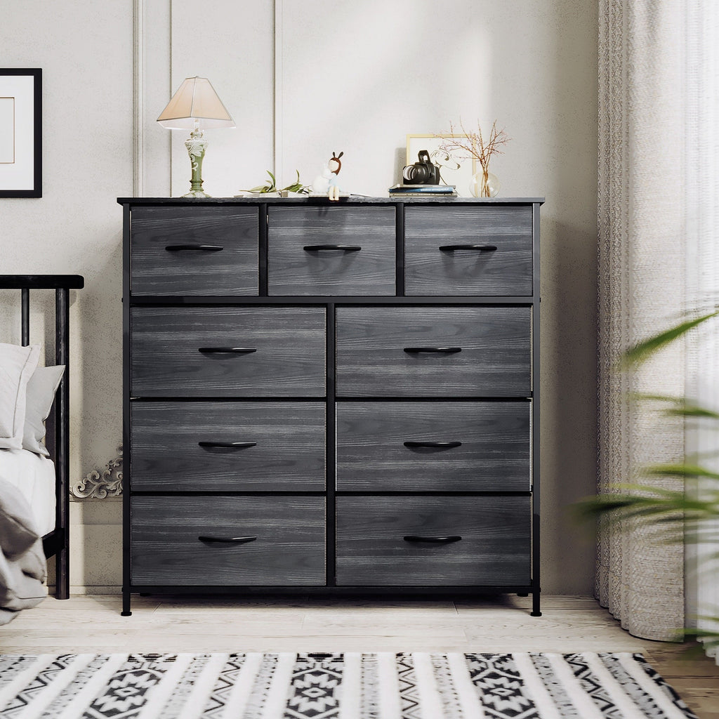 Commode de chambre moderne à 9 tiroirs avec tour de rangement