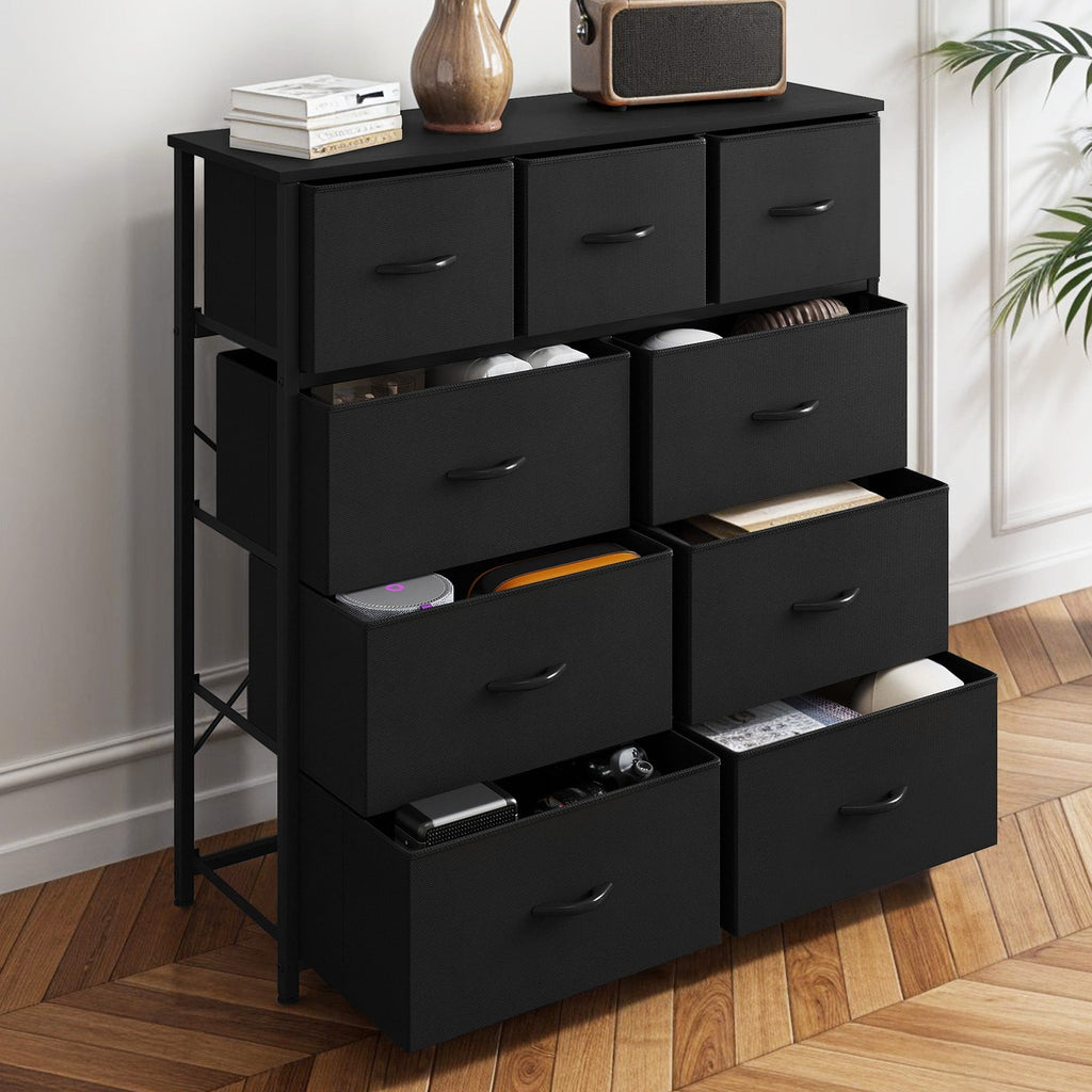 Commode de chambre moderne à 9 tiroirs avec tour de rangement