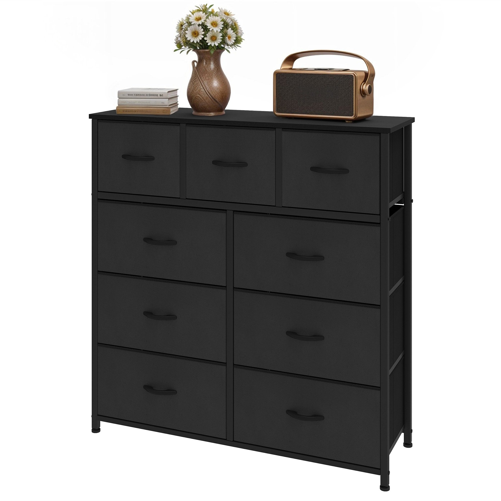 Commode de chambre moderne à 9 tiroirs avec tour de rangement
