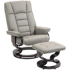 Chaise de bureau moderne à dossier réglable, pivotante à 360°, inclinable et manuelle, avec cadre en bois et repose-pieds