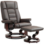 Chaise de bureau moderne à dossier réglable, pivotante à 360°, inclinable et manuelle, avec cadre en bois et repose-pieds