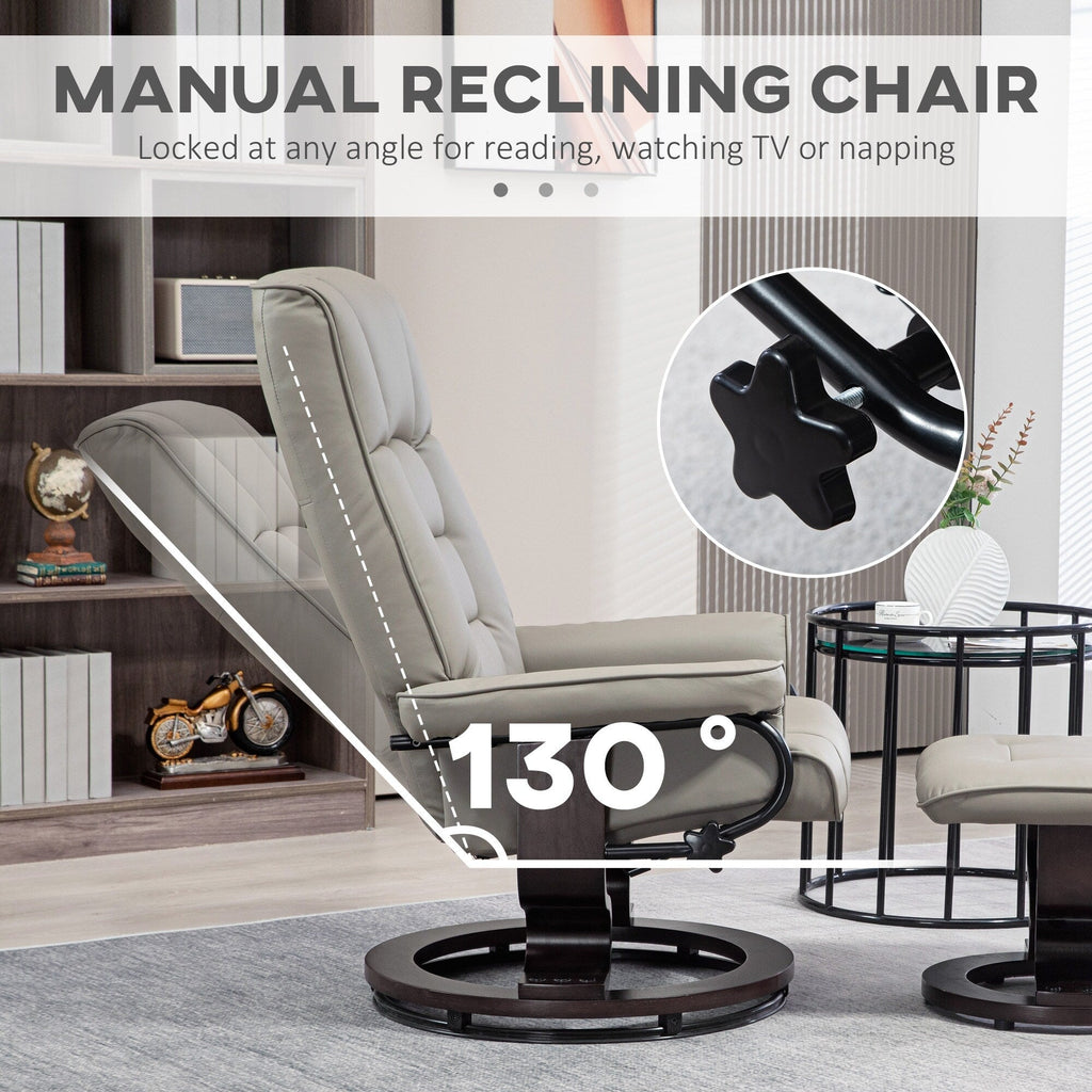 Chaise de bureau moderne à dossier réglable, pivotante à 360°, inclinable et manuelle, avec cadre en bois et repose-pieds