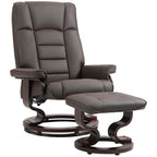 Chaise de bureau moderne à dossier réglable, pivotante à 360°, inclinable et manuelle, avec cadre en bois et repose-pieds