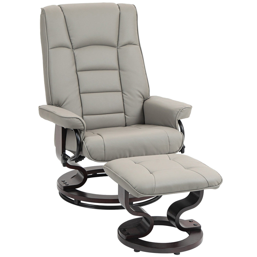 Chaise de bureau moderne à dossier réglable, pivotante à 360°, inclinable et manuelle, avec cadre en bois et repose-pieds