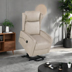 Fauteuil inclinable électrique réglable et moderne en lin, avec télécommande, poche latérale et repose-pieds télescopique