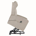 Fauteuil inclinable électrique réglable et moderne en lin, avec télécommande, poche latérale et repose-pieds télescopique