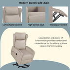 Fauteuil inclinable électrique réglable et moderne en lin, avec télécommande, poche latérale et repose-pieds télescopique
