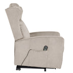 Fauteuil inclinable électrique réglable et moderne en lin, avec télécommande, poche latérale et repose-pieds télescopique