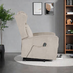 Fauteuil inclinable électrique réglable et moderne en lin, avec télécommande, poche latérale et repose-pieds télescopique