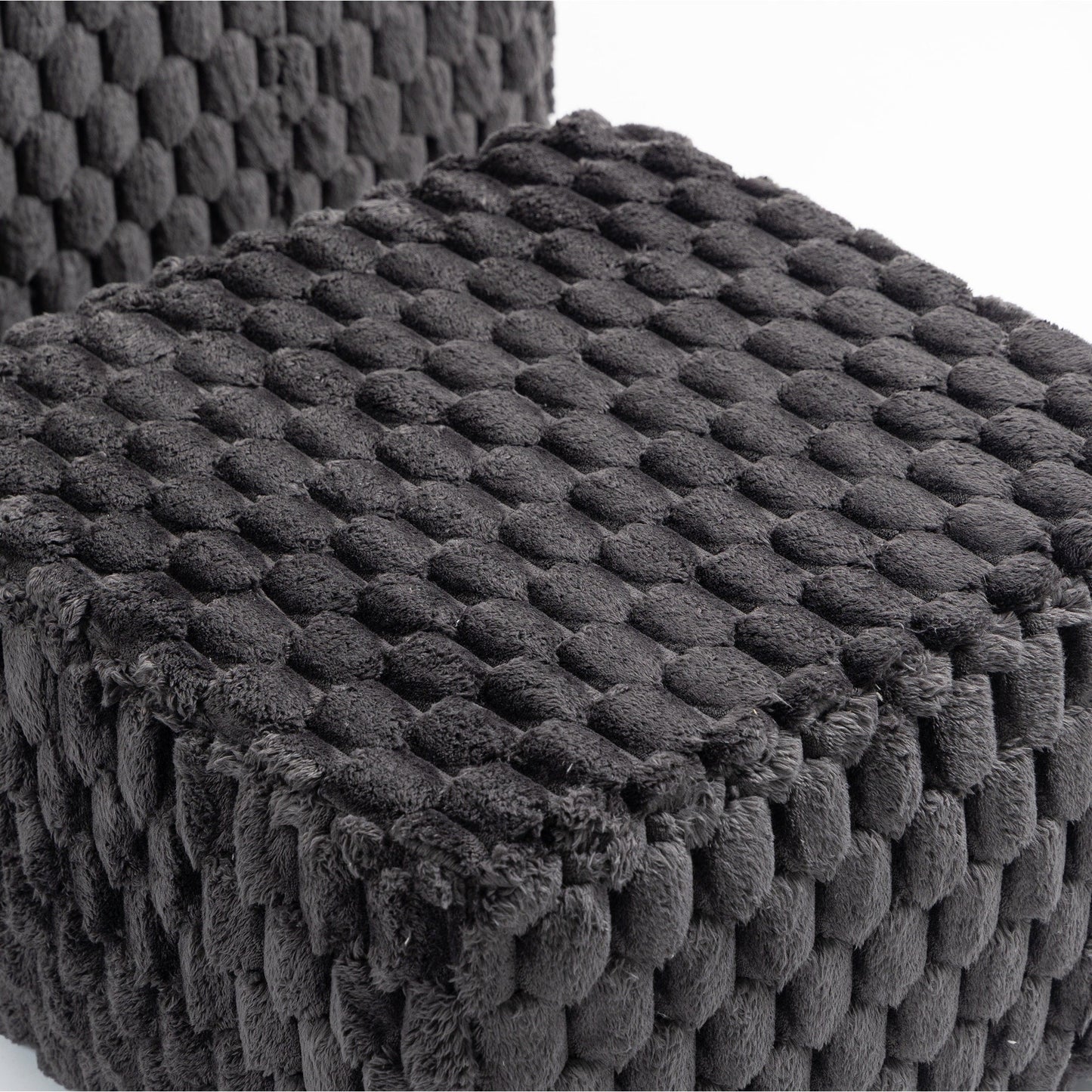 Canapé moderne en velours côtelé avec pouf