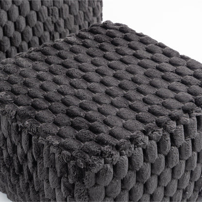 Canapé moderne en velours côtelé avec pouf