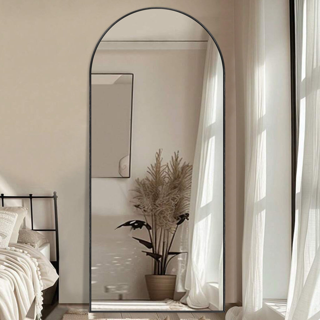 Miroir de sol moderne arqué en alliage d'aluminium sur toute la longueur