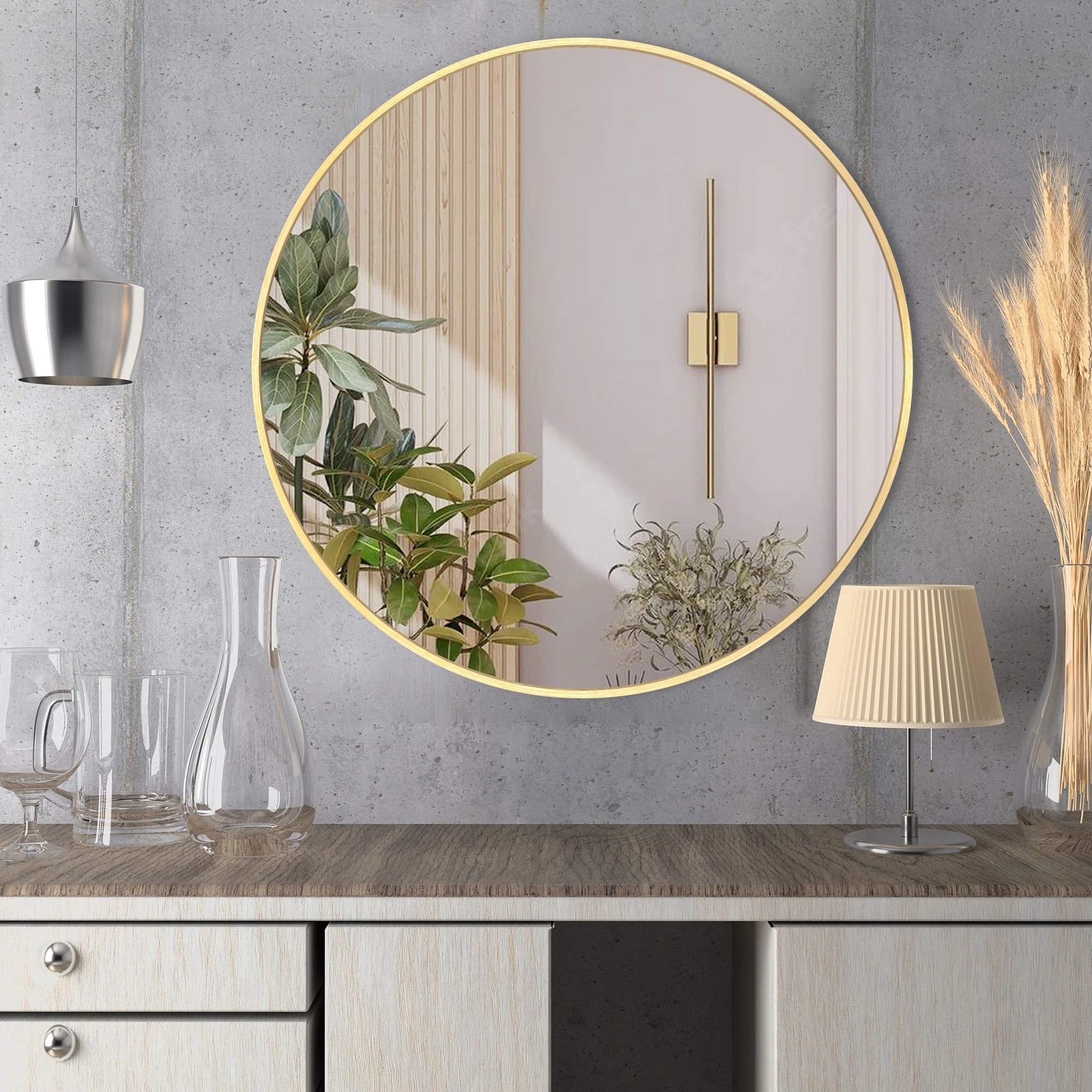 Miroir de salle de bain rond mural moderne