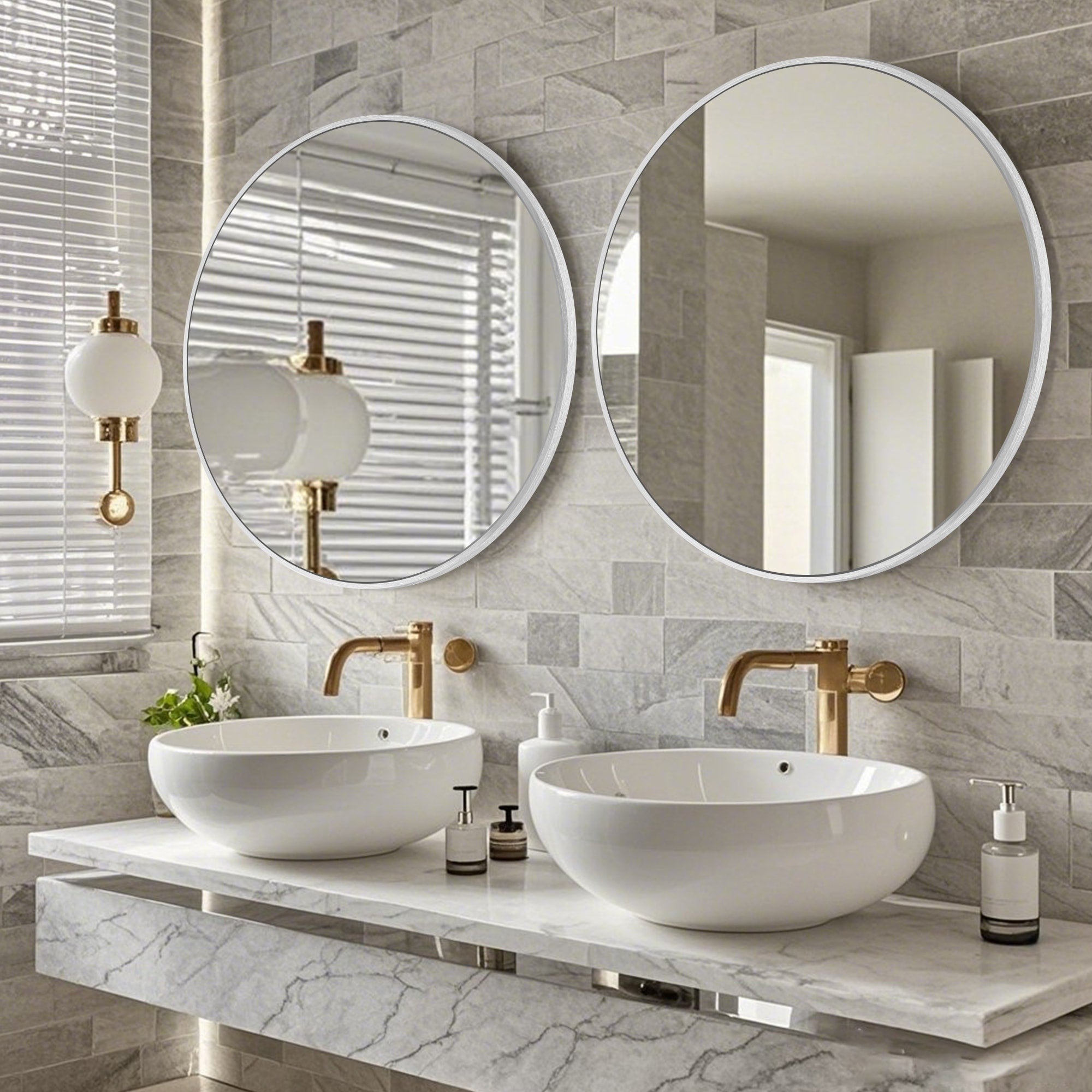 Miroir de salle de bain rond mural moderne