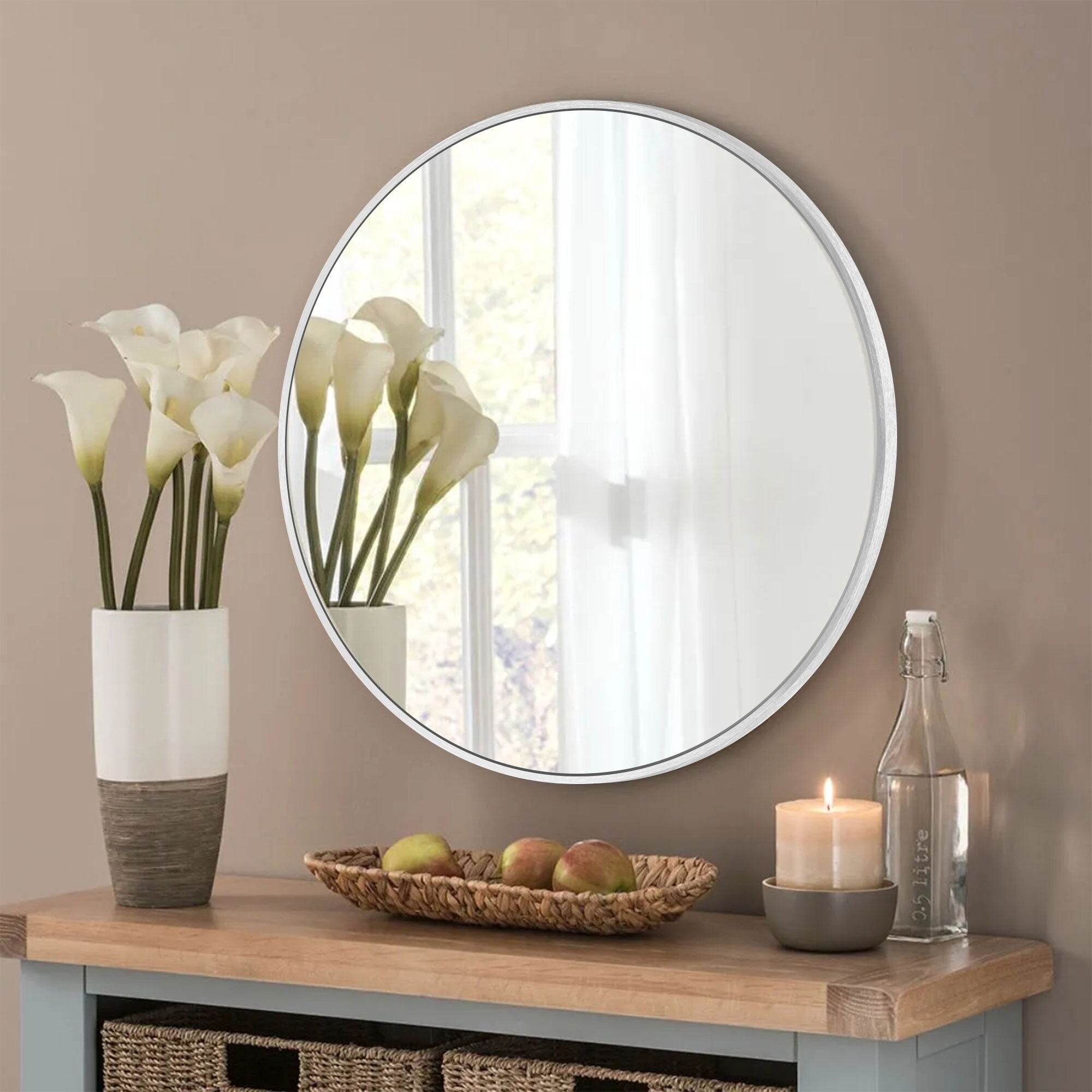 Miroir de salle de bain rond mural moderne