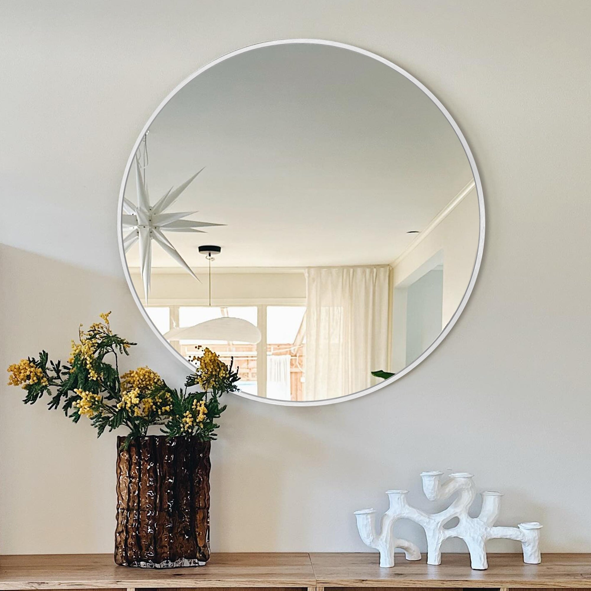 Miroir de salle de bain rond mural moderne