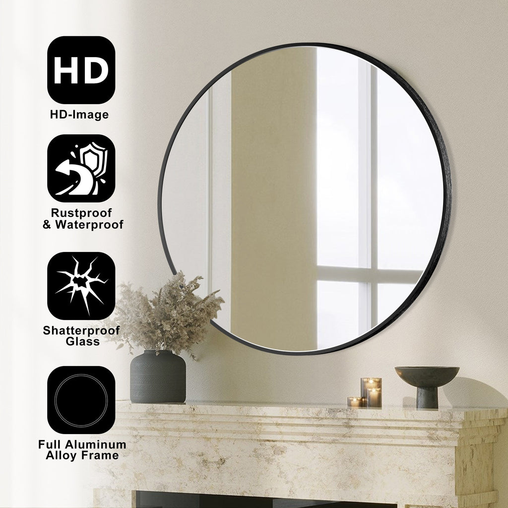 Miroir de salle de bain rond mural moderne