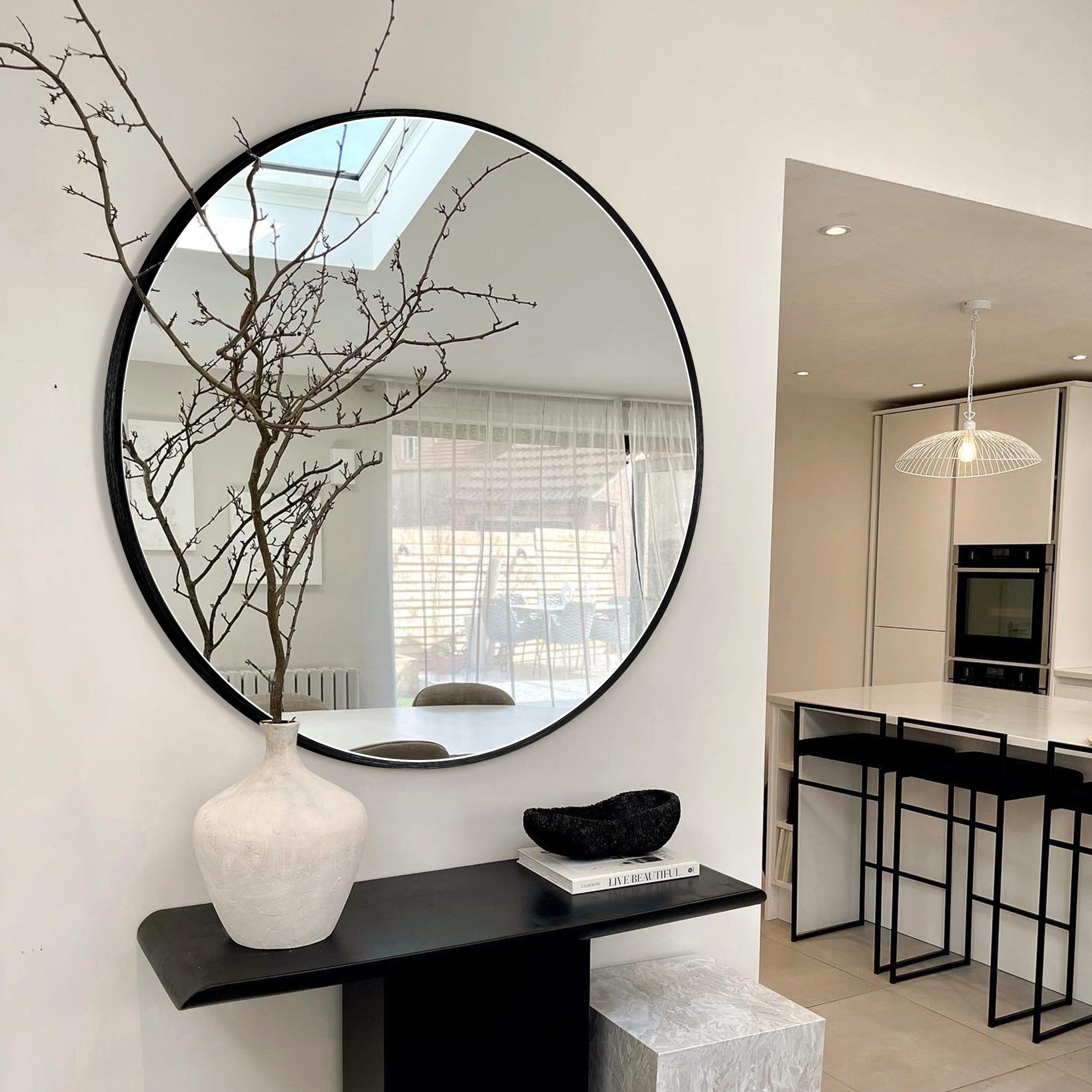 Miroir de salle de bain rond mural moderne