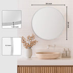 Miroir de salle de bain rond mural moderne