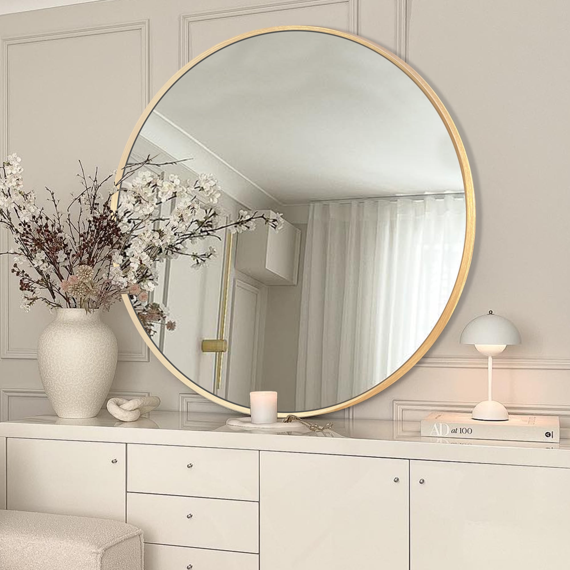 Miroir de salle de bain rond mural moderne