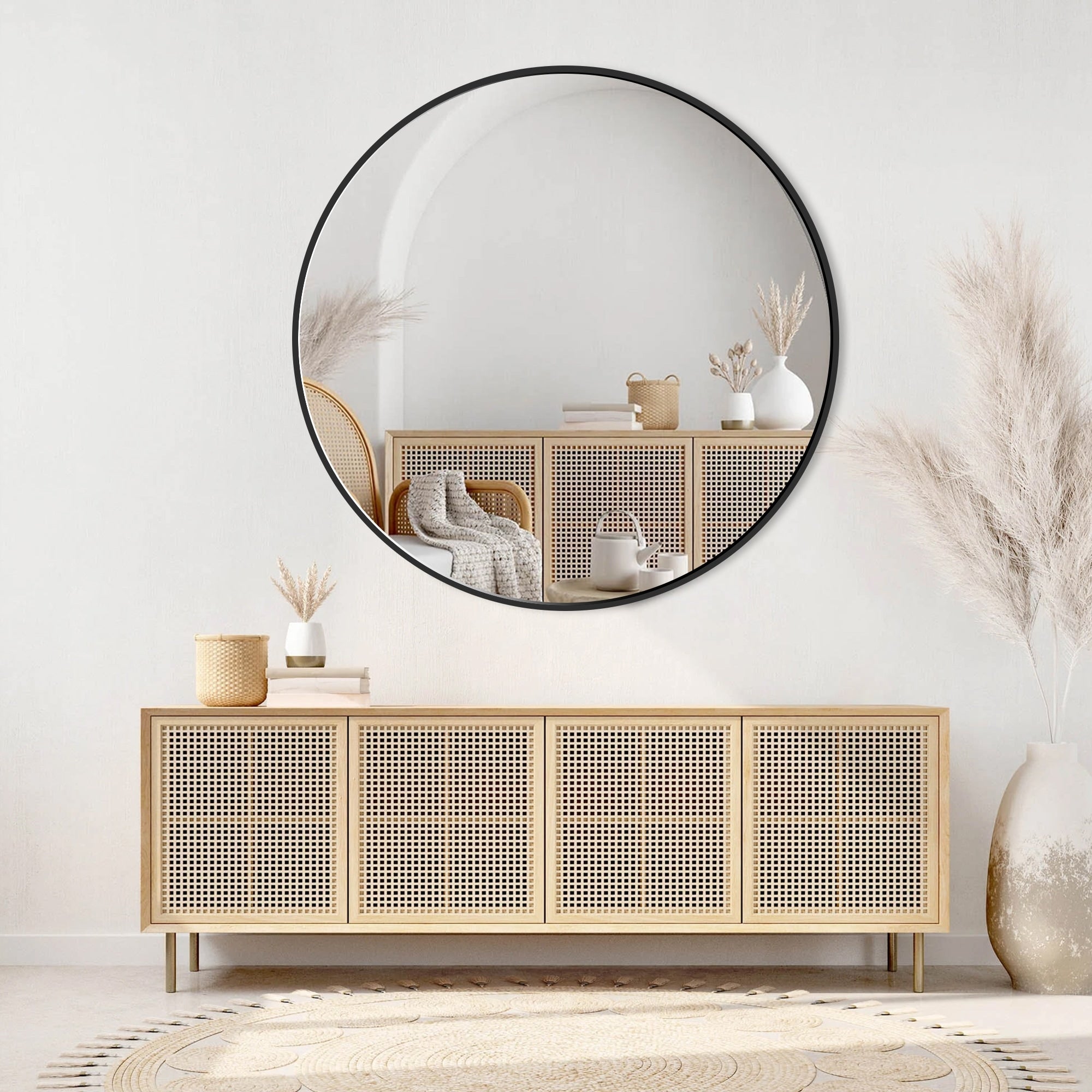 Miroir de salle de bain rond mural moderne