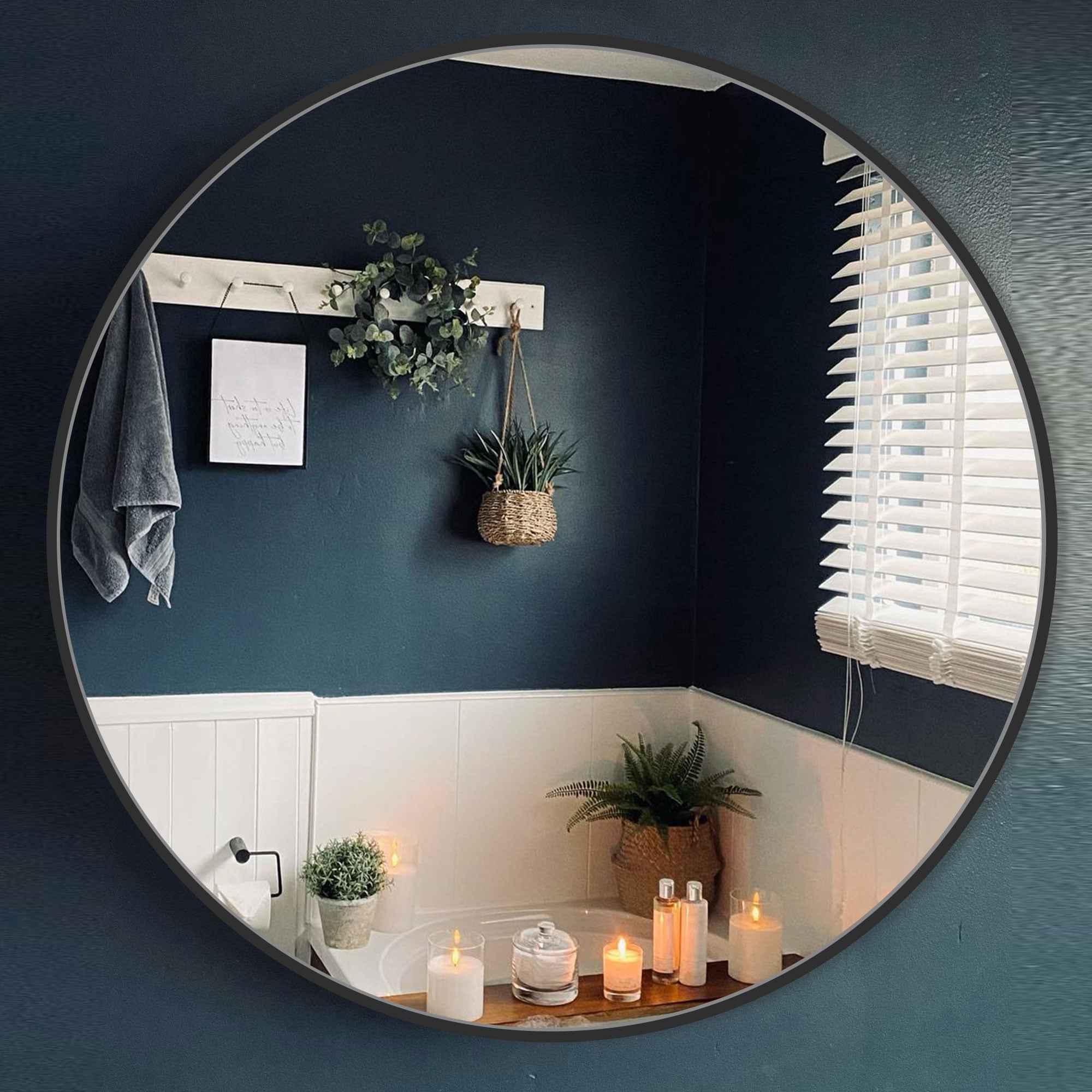 Miroir de salle de bain rond mural moderne