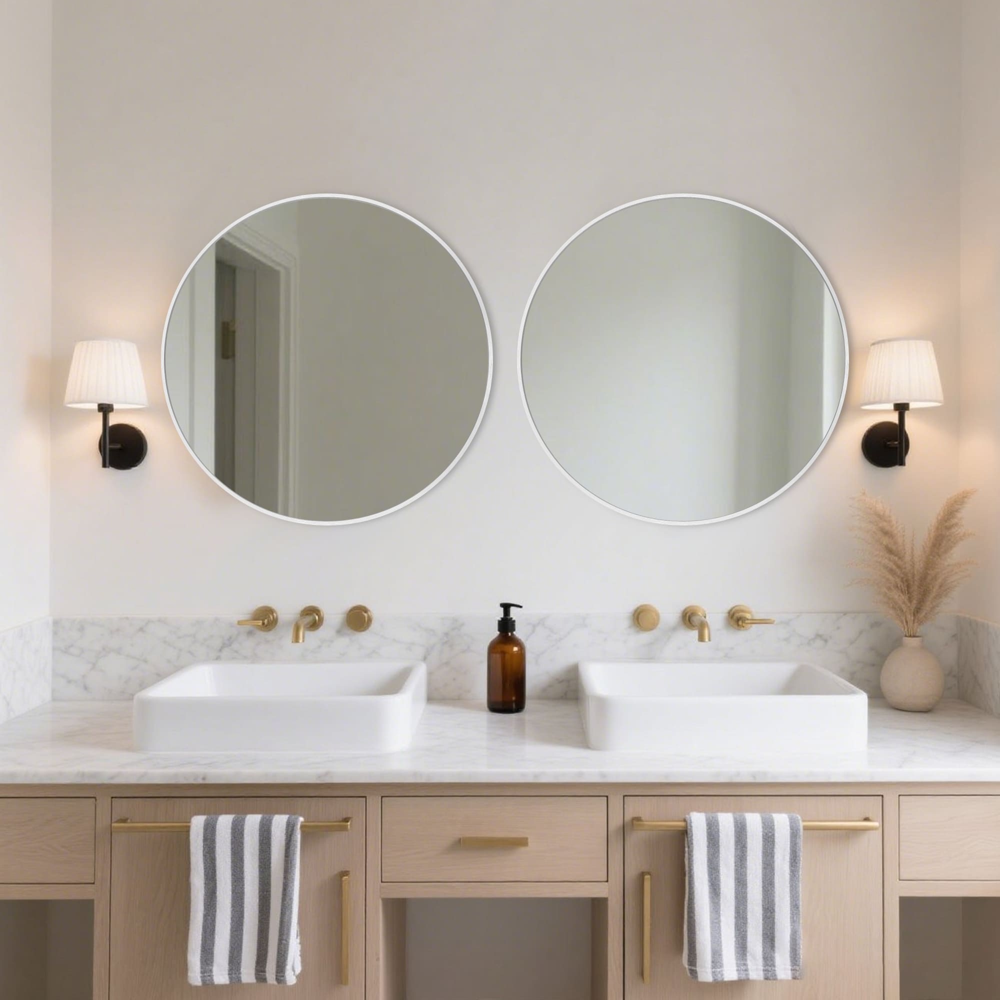 Miroir de salle de bain rond mural moderne