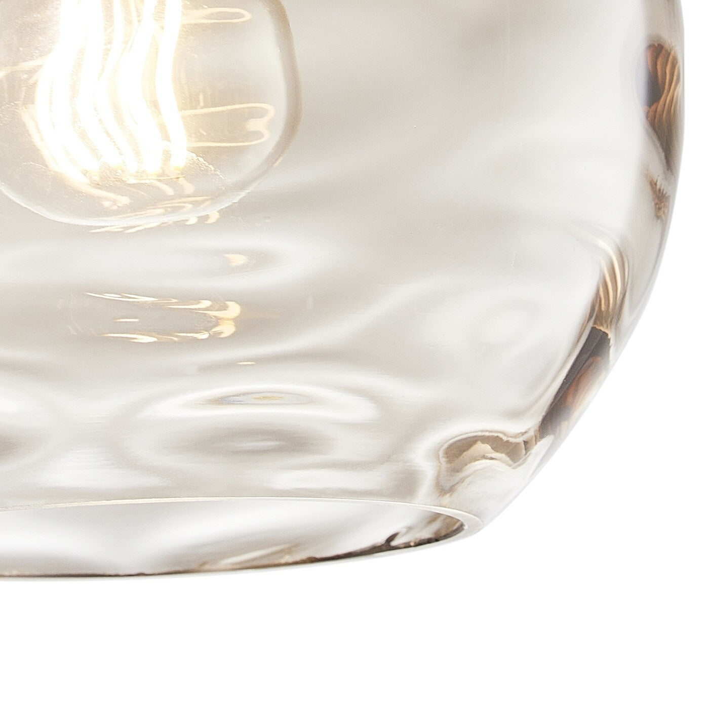 Lampe suspendue moderne noire à 1 lumière avec abat-jour en verre transparent ondulé