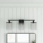 Luminaire de salle de bain noir moderne avec design en cristal