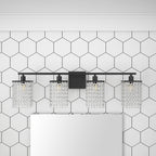 Luminaire de salle de bain noir moderne avec design en cristal