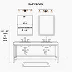 Luminaires de salle de bain linéaires modernes en or noir à 2, 3 ou 4 lampes avec verre grainé