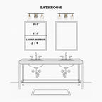 Luminaires de salle de bain linéaires modernes en or noir à 2, 3 ou 4 lampes avec verre grainé