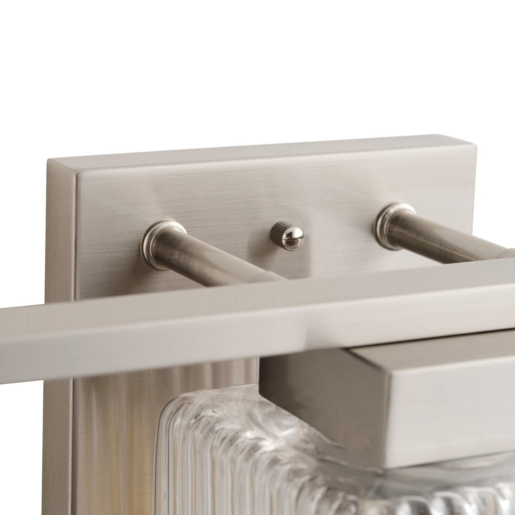 Applique de salle de bain moderne en nickel brossé à 3 lumières, éclairage vers le haut et vers le bas