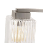 Applique de salle de bain moderne en nickel brossé à 3 lumières, éclairage vers le haut et vers le bas