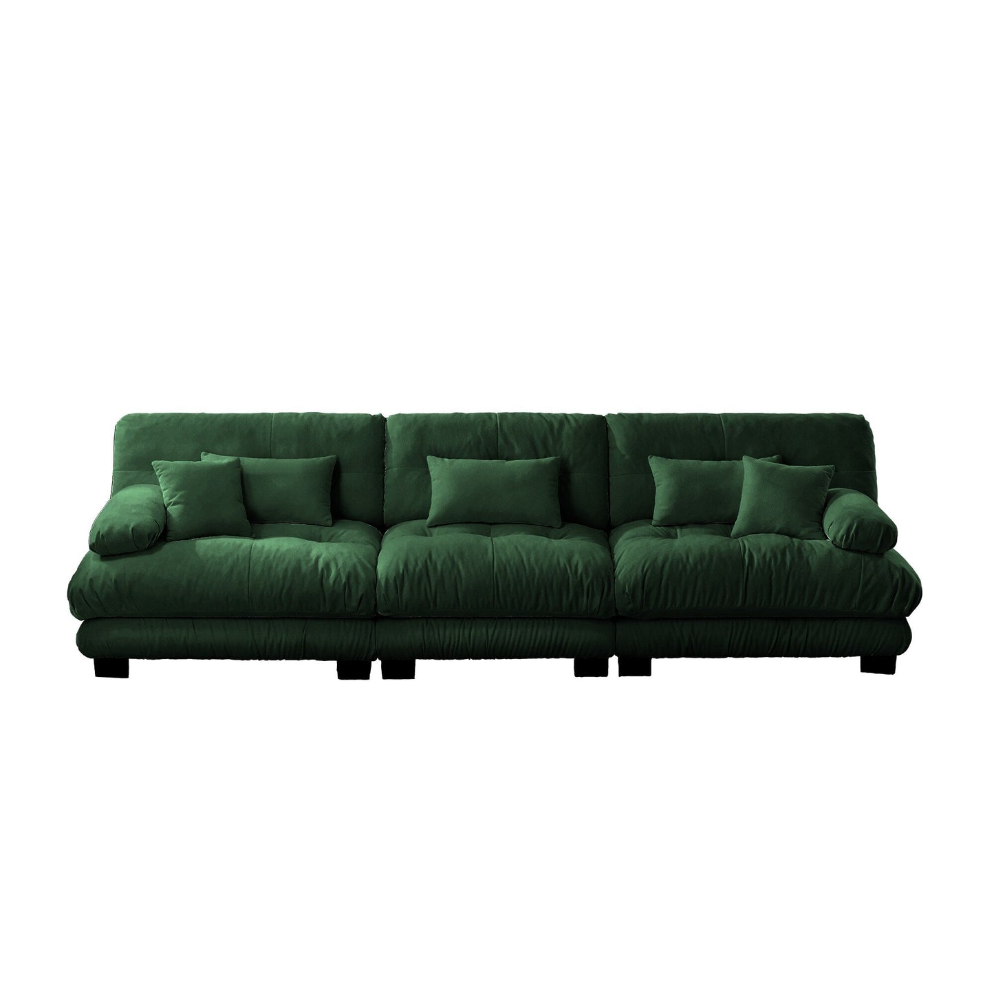 Canapé sectionnel 3 places moderne en chenille, canapé modulaire à assise profonde avec coussins décoratifs et coussins de taille pour le salon