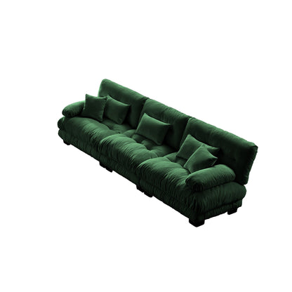 Canapé sectionnel 3 places moderne en chenille, canapé modulaire à assise profonde avec coussins décoratifs et coussins de taille pour le salon