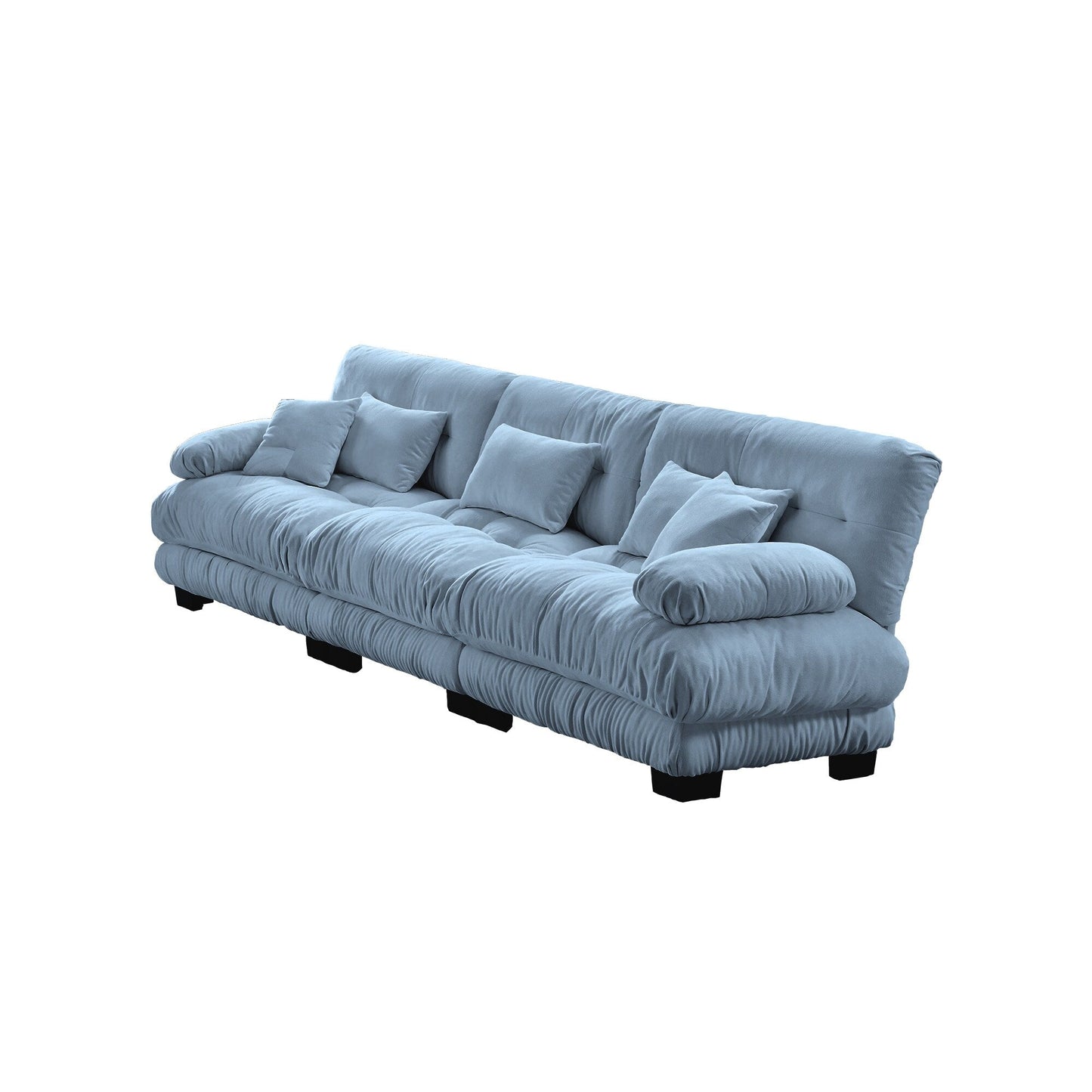 Canapé sectionnel 3 places moderne en chenille, canapé modulaire à assise profonde avec coussins décoratifs et coussins de taille pour le salon