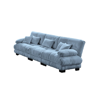 Canapé sectionnel 3 places moderne en chenille, canapé modulaire à assise profonde avec coussins décoratifs et coussins de taille pour le salon