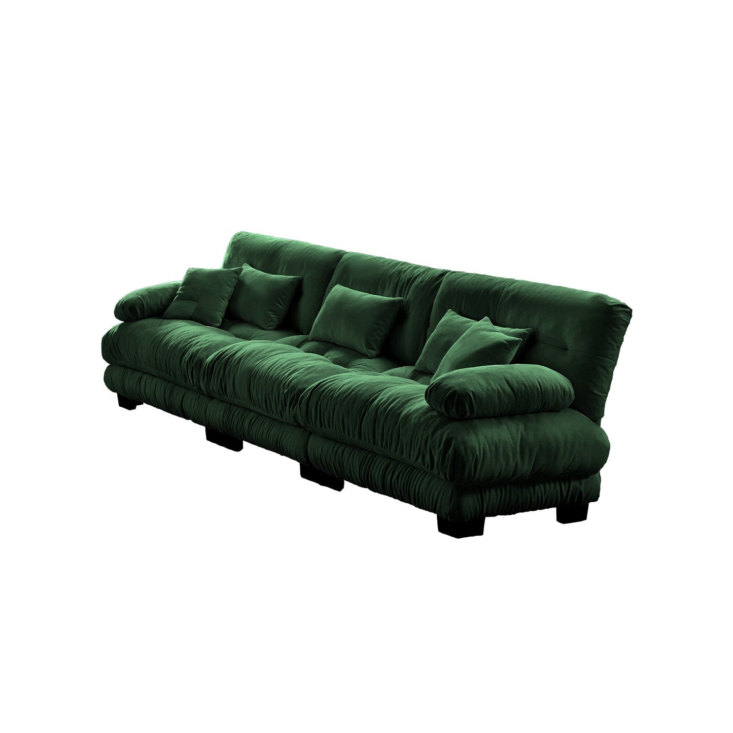 Canapé sectionnel 3 places moderne en chenille, canapé modulaire à assise profonde avec coussins décoratifs et coussins de taille pour le salon