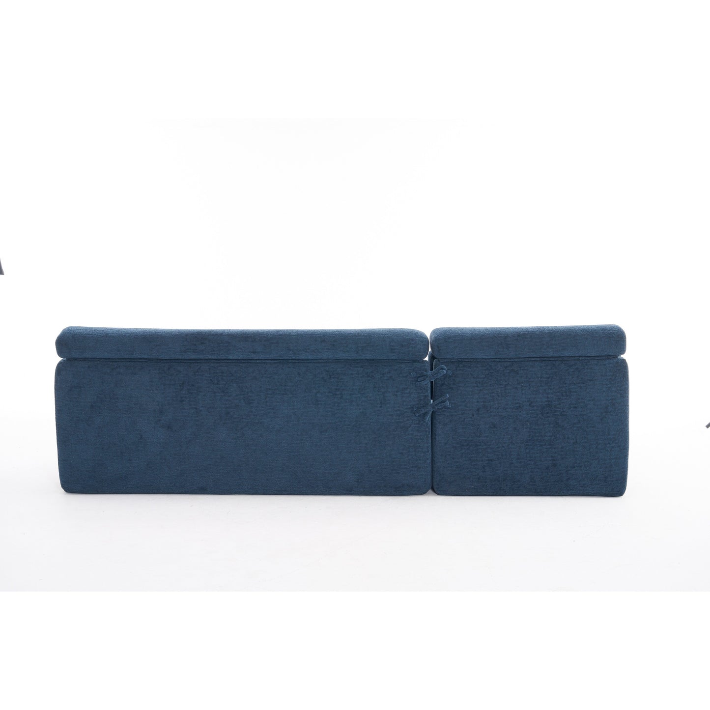 Canapé modulable 4 places en L, convertible et moderne, en chenille, avec 2 coussins, pour salon d'appartement