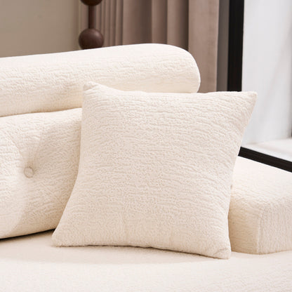 Canapé modulable 4 places en L, convertible et moderne, en chenille, avec 2 coussins, pour salon d'appartement