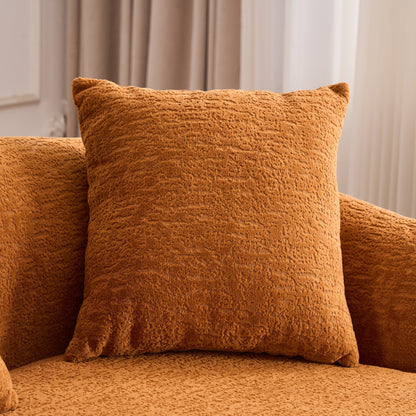 Canapé modulaire moderne en forme de L en chenille avec méridienne incurvée et 4 coussins pour le salon