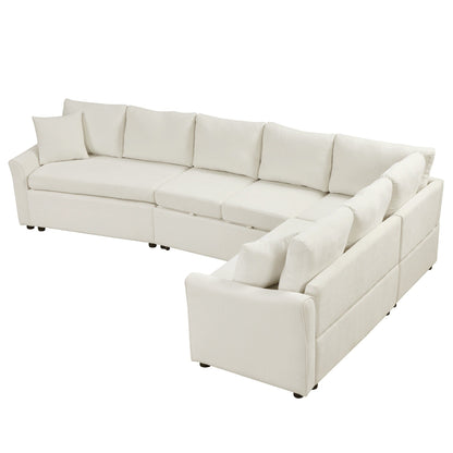 Canapé sectionnel moderne en chenille en forme de L avec lit gigogne, ports de charge USB et prises de courant pour le salon