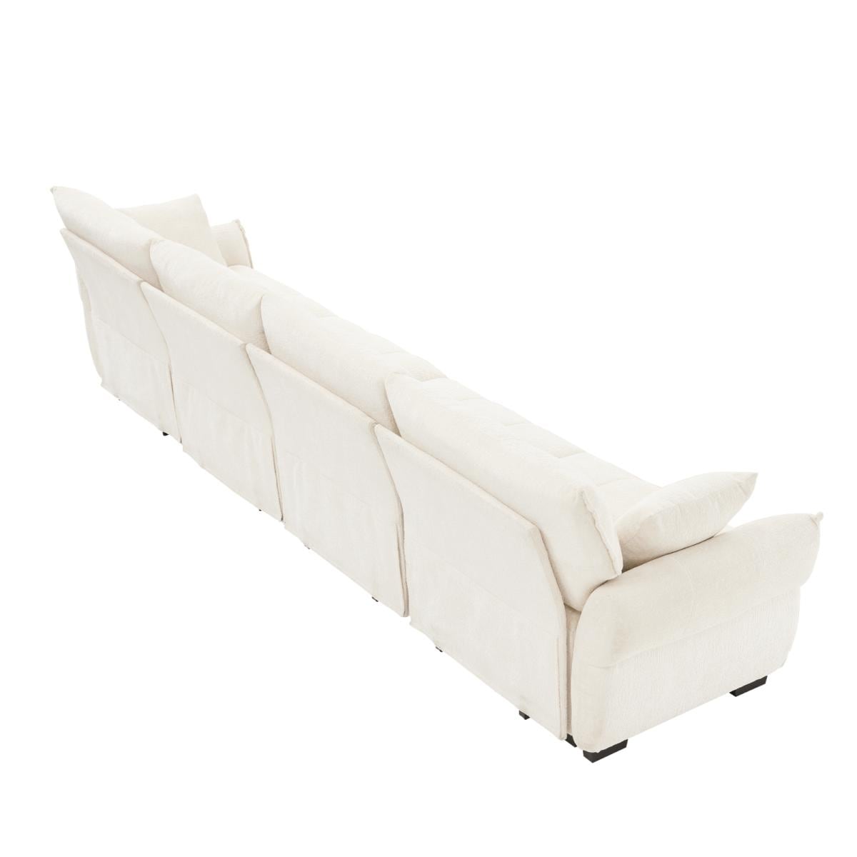 Canapé moderne en chenille, structure en bois massif avec coussin haute élasticité