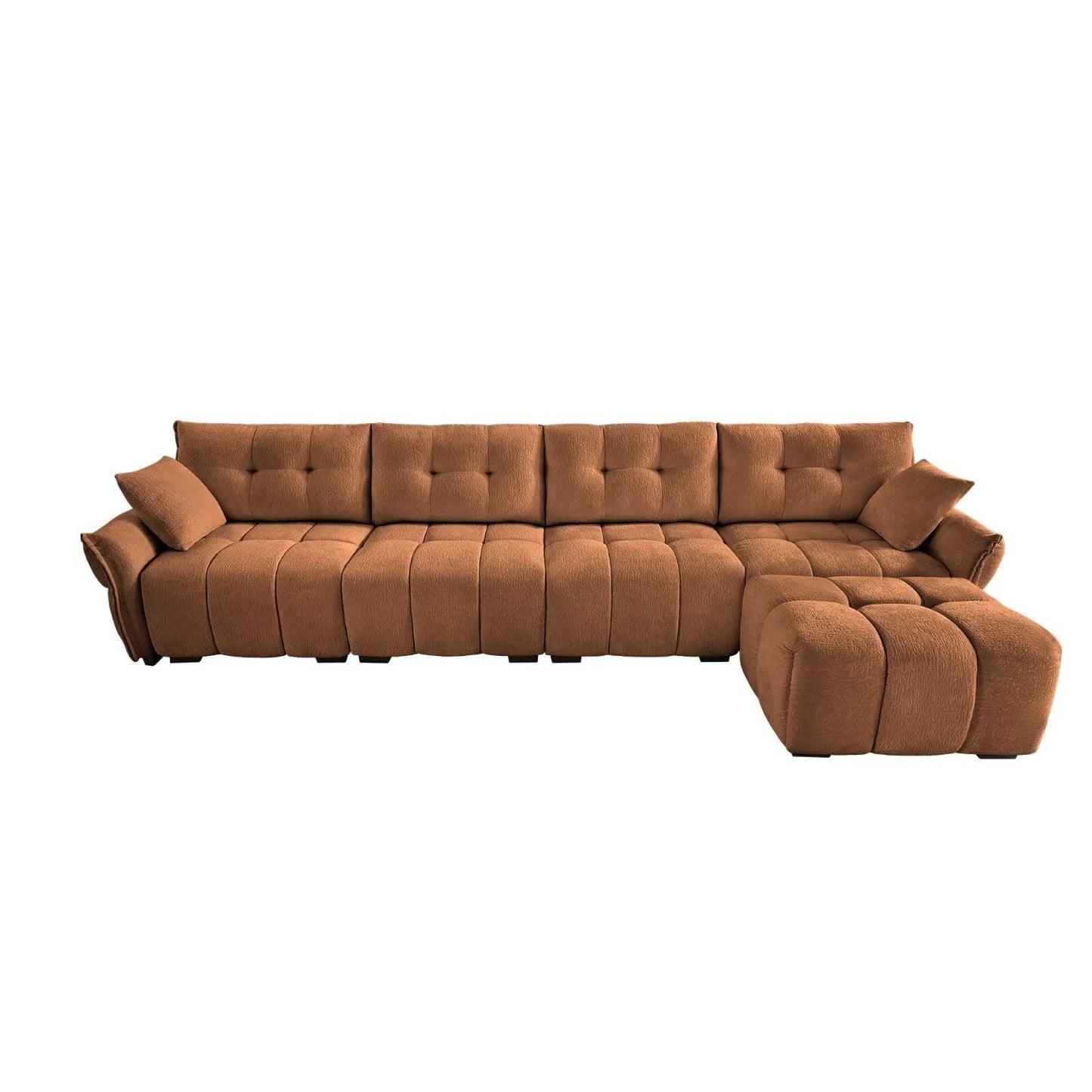 Canapé moderne en chenille, structure en bois massif avec coussin haute élasticité