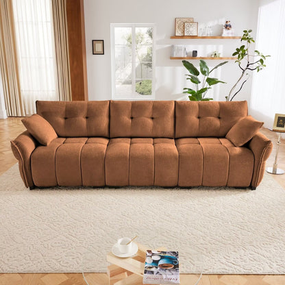Canapé moderne en chenille, structure en bois massif avec coussin haute élasticité